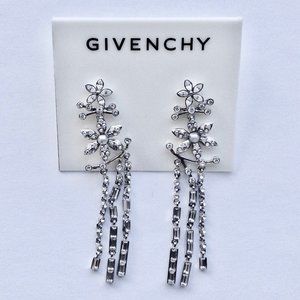 Givenchy Rhodium Floral Chandelier Earrings